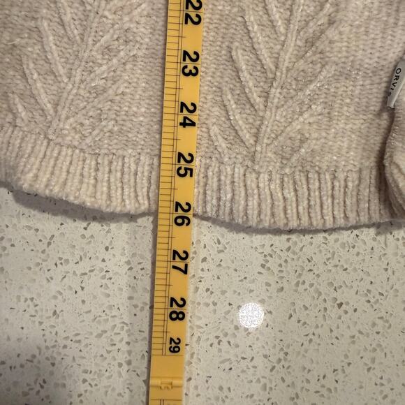 Orvis Cream Chenille Textured Knit Sweater M Cozy Soft Neutral Pullover Winter - Picture 9 of 9